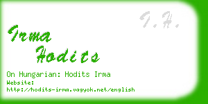 irma hodits business card